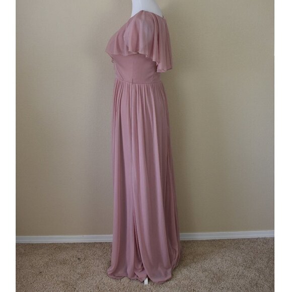 Azazie Vintage Mauve Jael Mesh Dress 6 - Picture 4 of 8